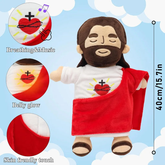 Mi Jesús — Peluche que Respira con Corazón Luminoso